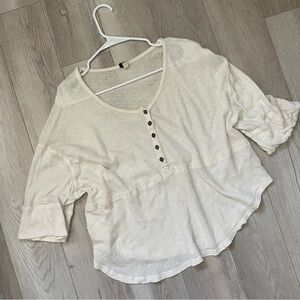 Women's Cream Button-Up Top